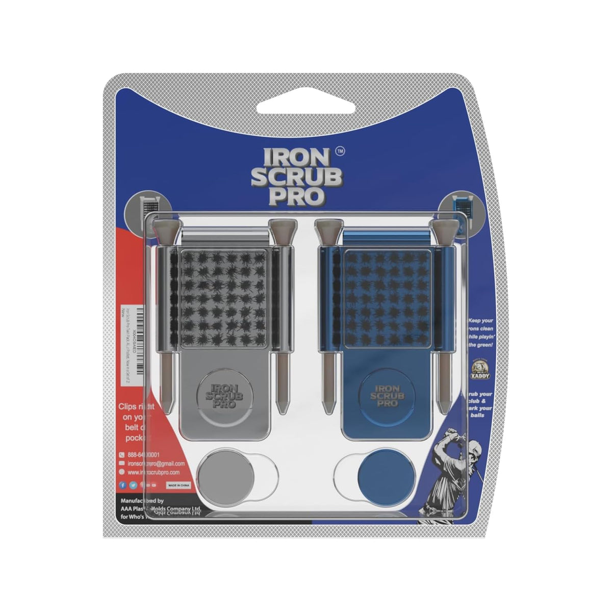 Generic Iron Scrub Pro ball marker pack included with two markers