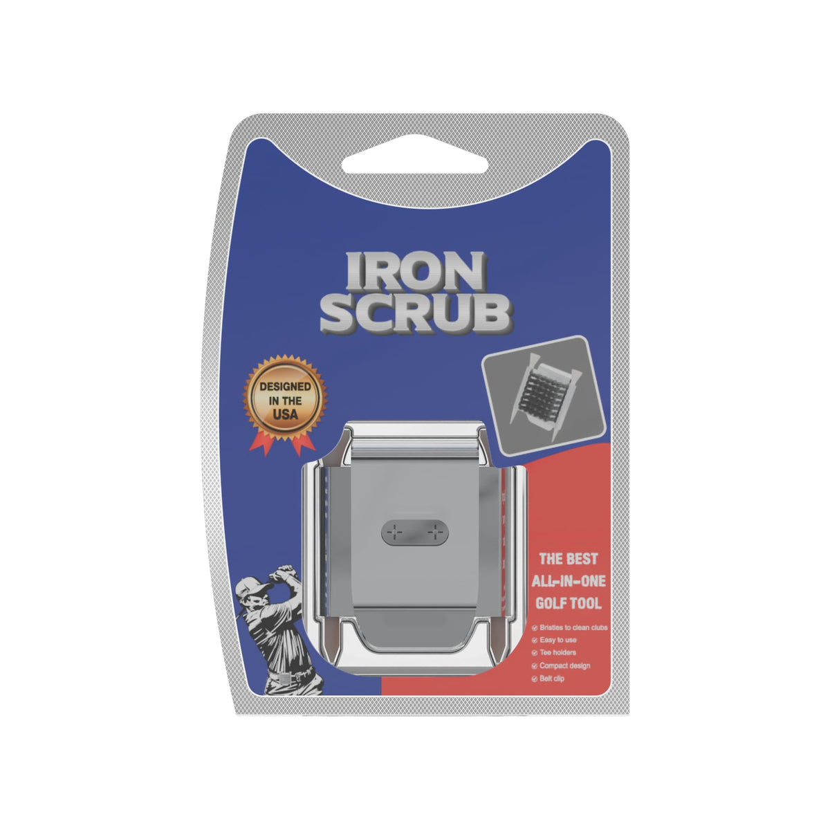 Generic Iron Scrub Pro ball-marker set offers quick reference on the green.