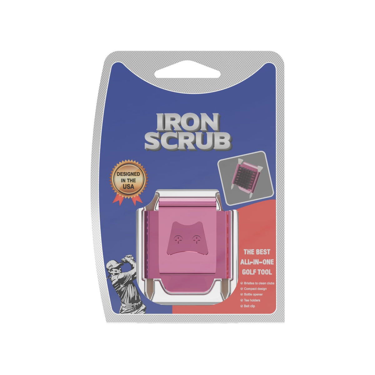 Generic Iron Scrub Pro ball markers included for quick on-course marking