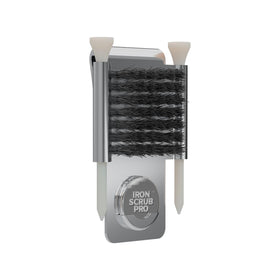 Generic Iron Scrub Pro golf club cleaner brush cleans grooves for improved control.