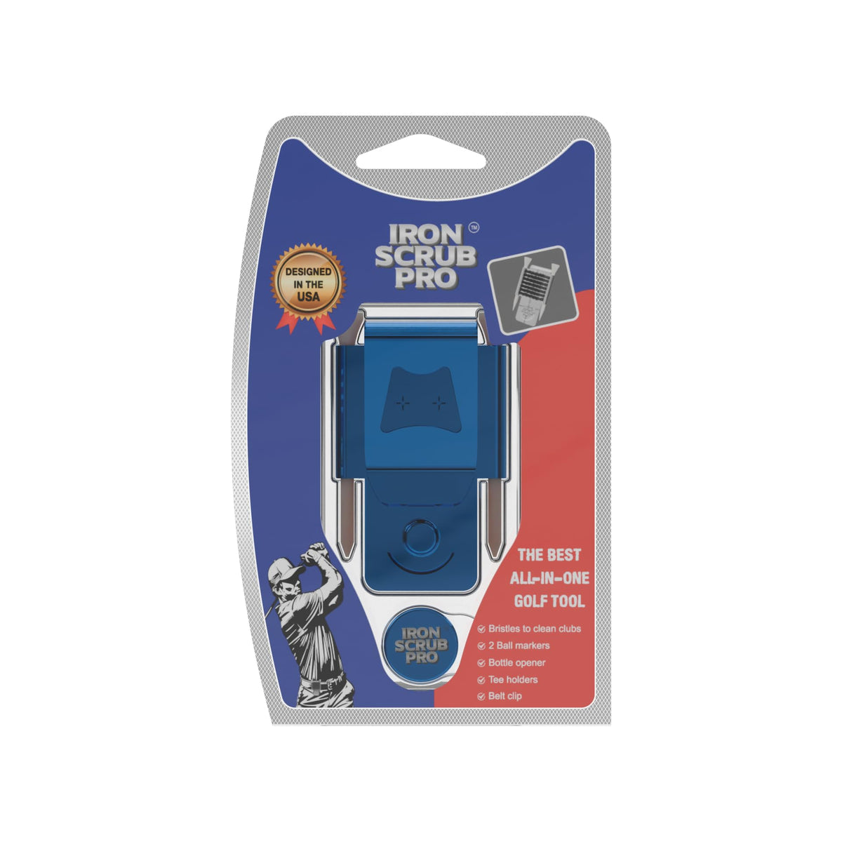 Generic Iron Scrub Pro magnetic ball marker provides quick access during rounds.