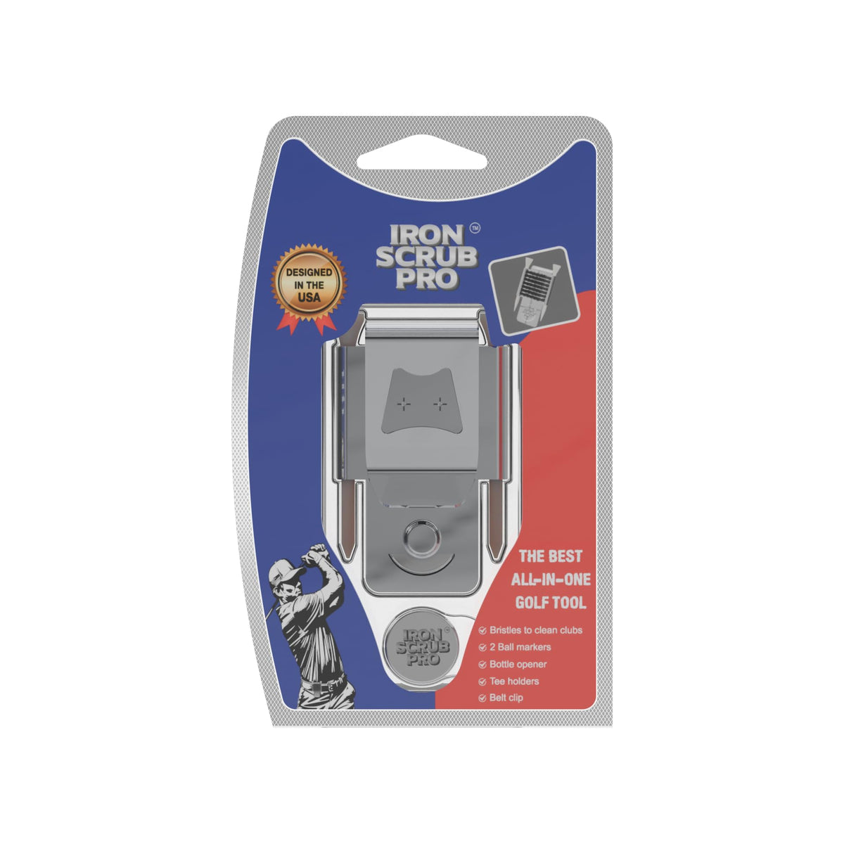 Generic Iron Scrub Pro magnetic ball marker provides quick, reliable on-course marks.