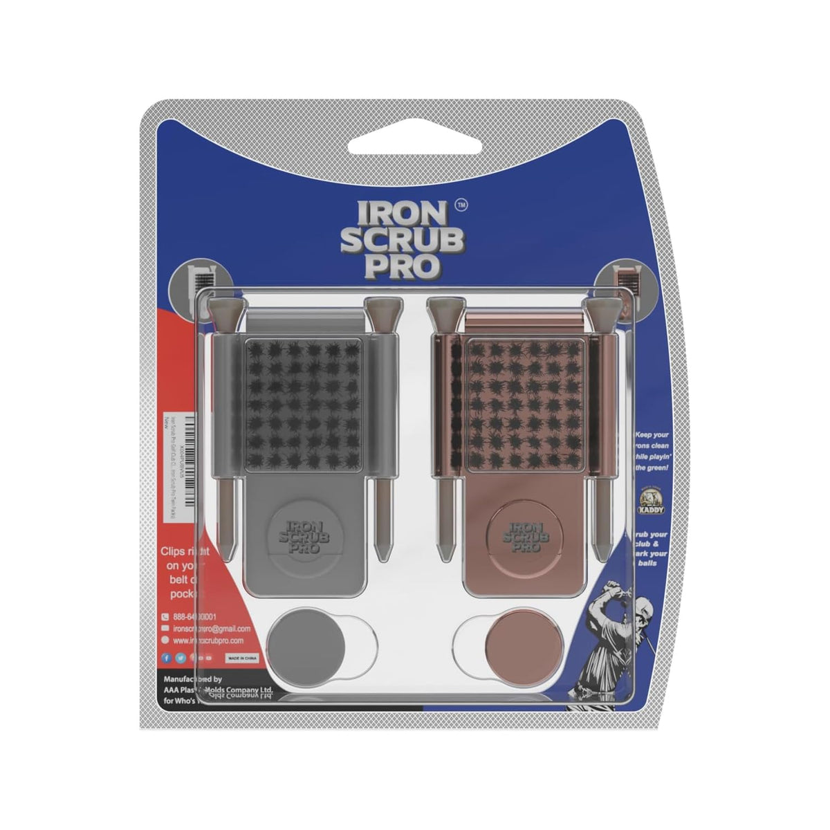Generic Iron Scrub Pro magnetic ball marker attaches securely for quick reference.
