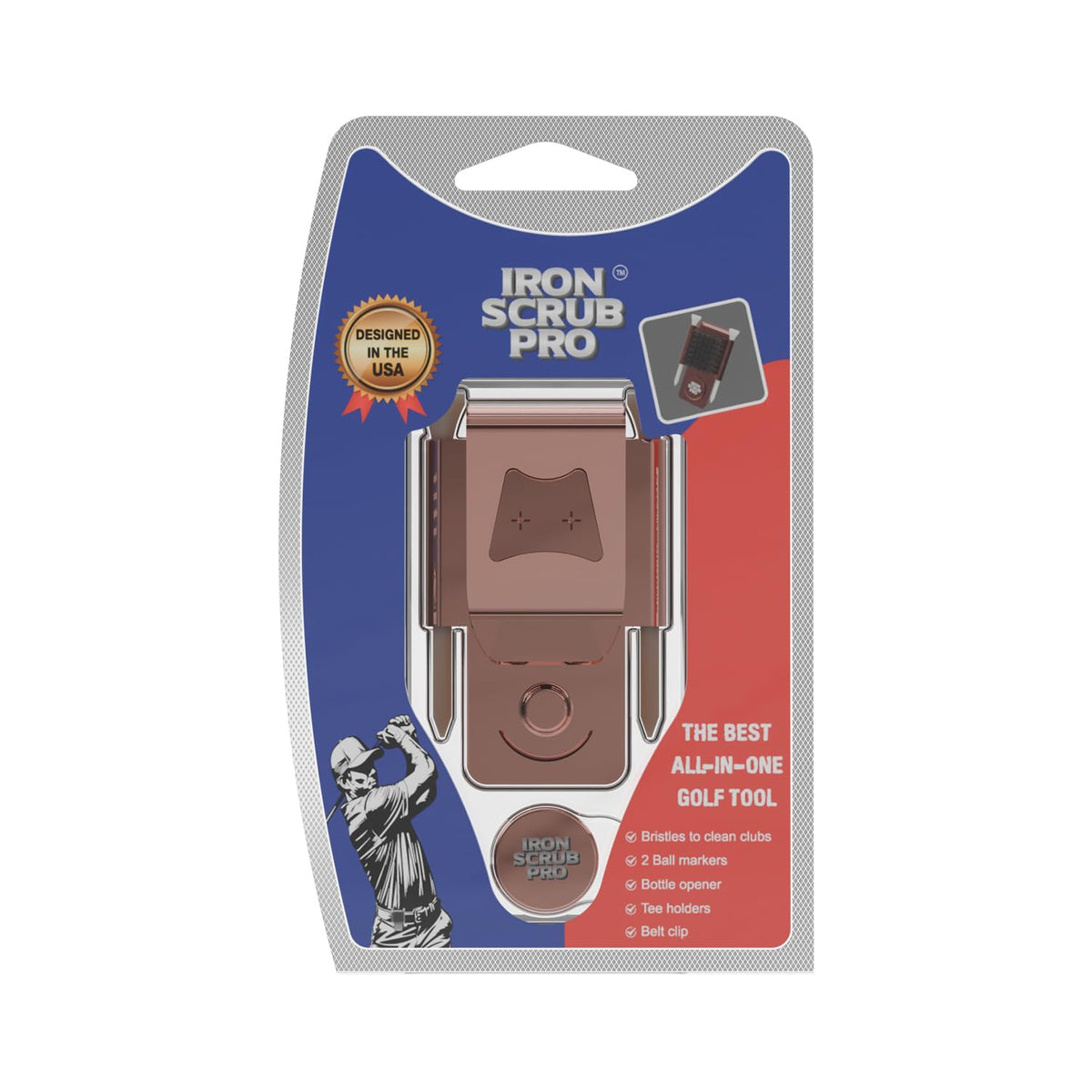 Generic Iron Scrub Pro magnetic ball marker offers quick on course reference
