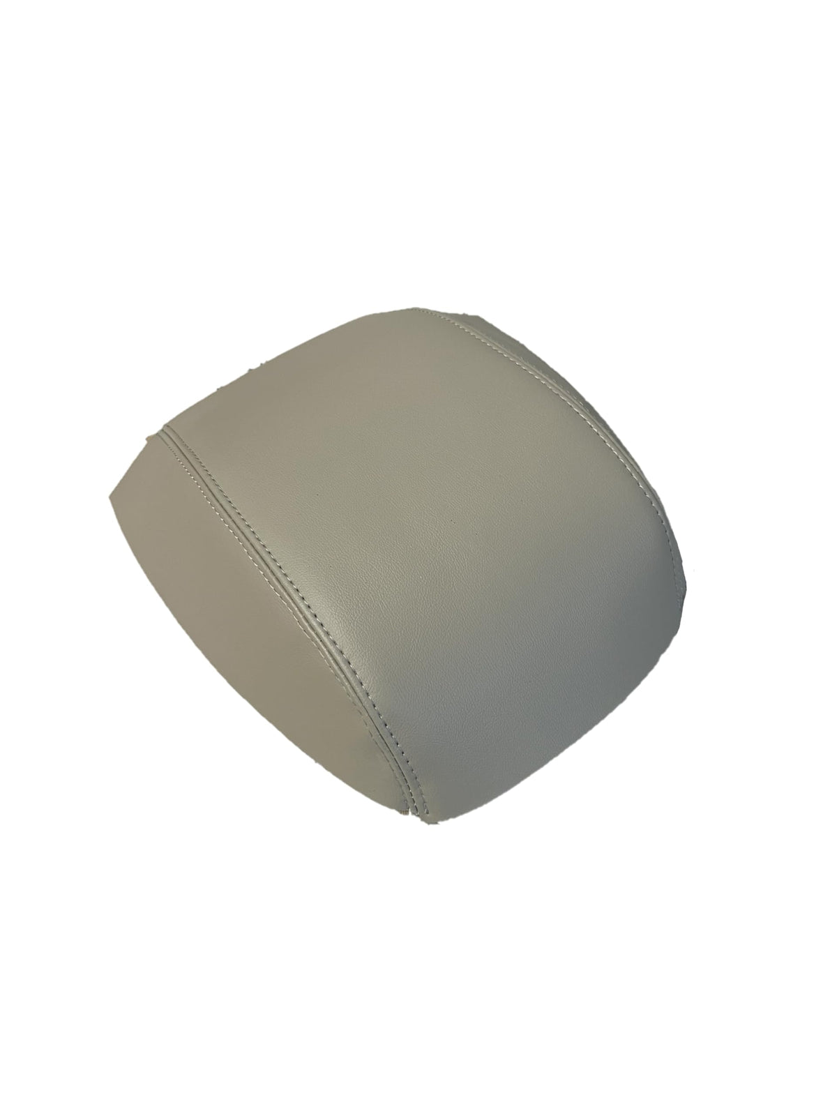 Generic Ivory Tan Leather center console armrest cover close-up stitching for durability and style.