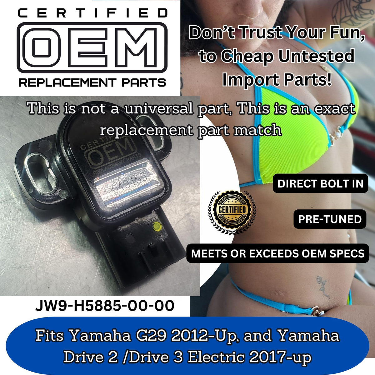 Generic JW9-H5885-00-00 Yamaha Drive 2 installation view, reliable OEM replacement.