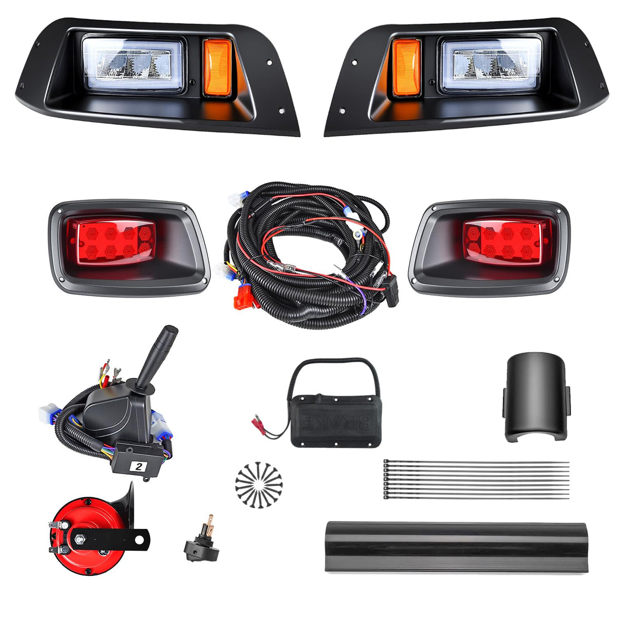 Generic LED Golf Cart Light Kit EZGO TXT headlights illuminate night drives safely.