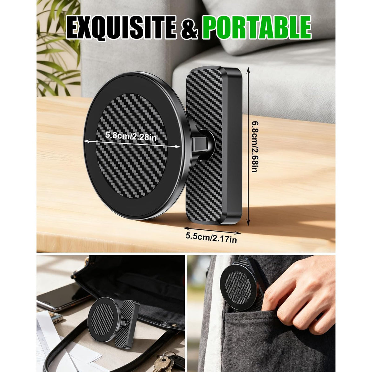 Generic Magnetic Golf Cart Phone Holder attaches to gym equipment, kitchens, or workbenches.