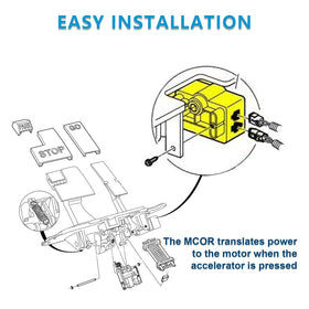 Generic MCOR Potentiometer Accelerator installed on Club Car Precedent for easy direct replacement