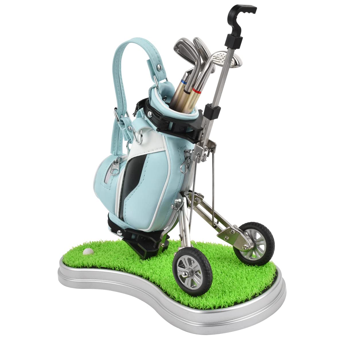 Generic mini golf bag and base for playful desk setup.