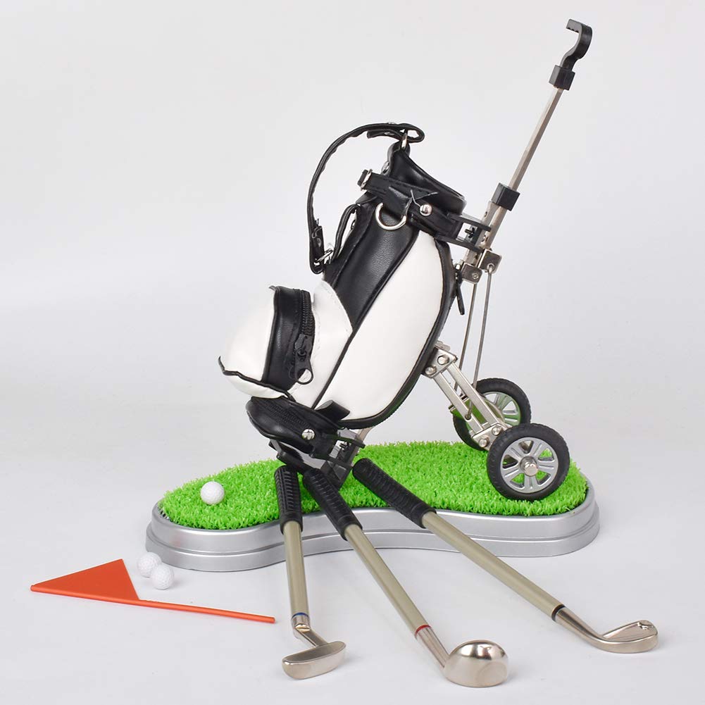 Generic mini golf bag holder showcased as desk decor