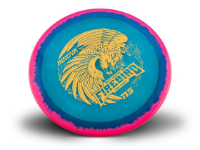 Generic Nate Sexton Glow Halo Firebird in flight designed for reliable backhand accuracy.