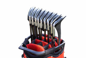 Generic No-Rattle Golf Club Organizer anti-slip slots keep irons secure.