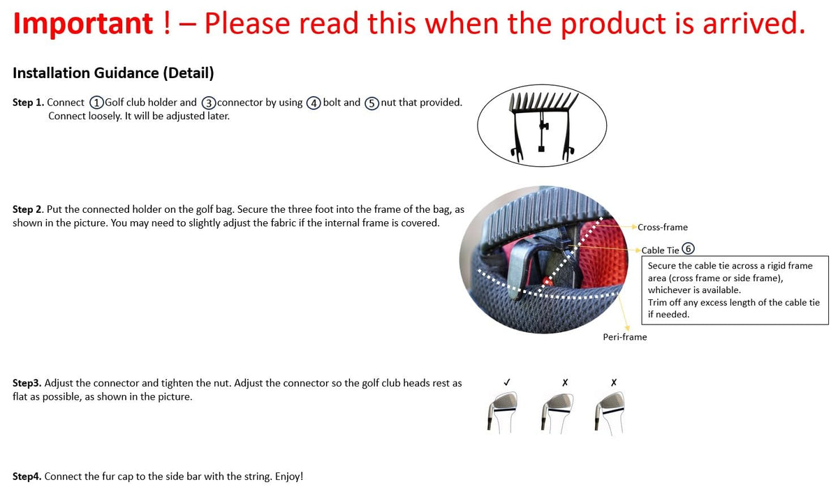 Generic No-Rattle Golf Club Organizer compact lightweight design.