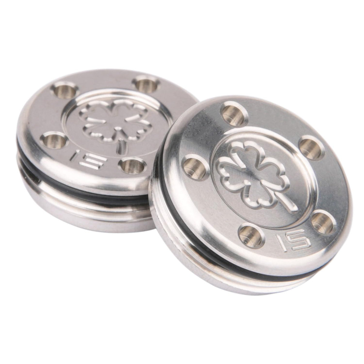 Generic OGECLF weights installed on a Scotty Cameron putter cavity showing precise compatibility.