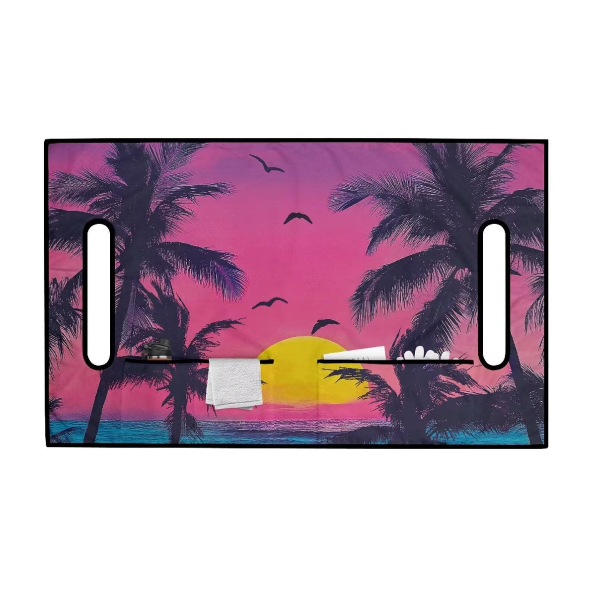 Generic Palm Tree Golf Cart Seat Cover front pockets provide convenient storage during rides