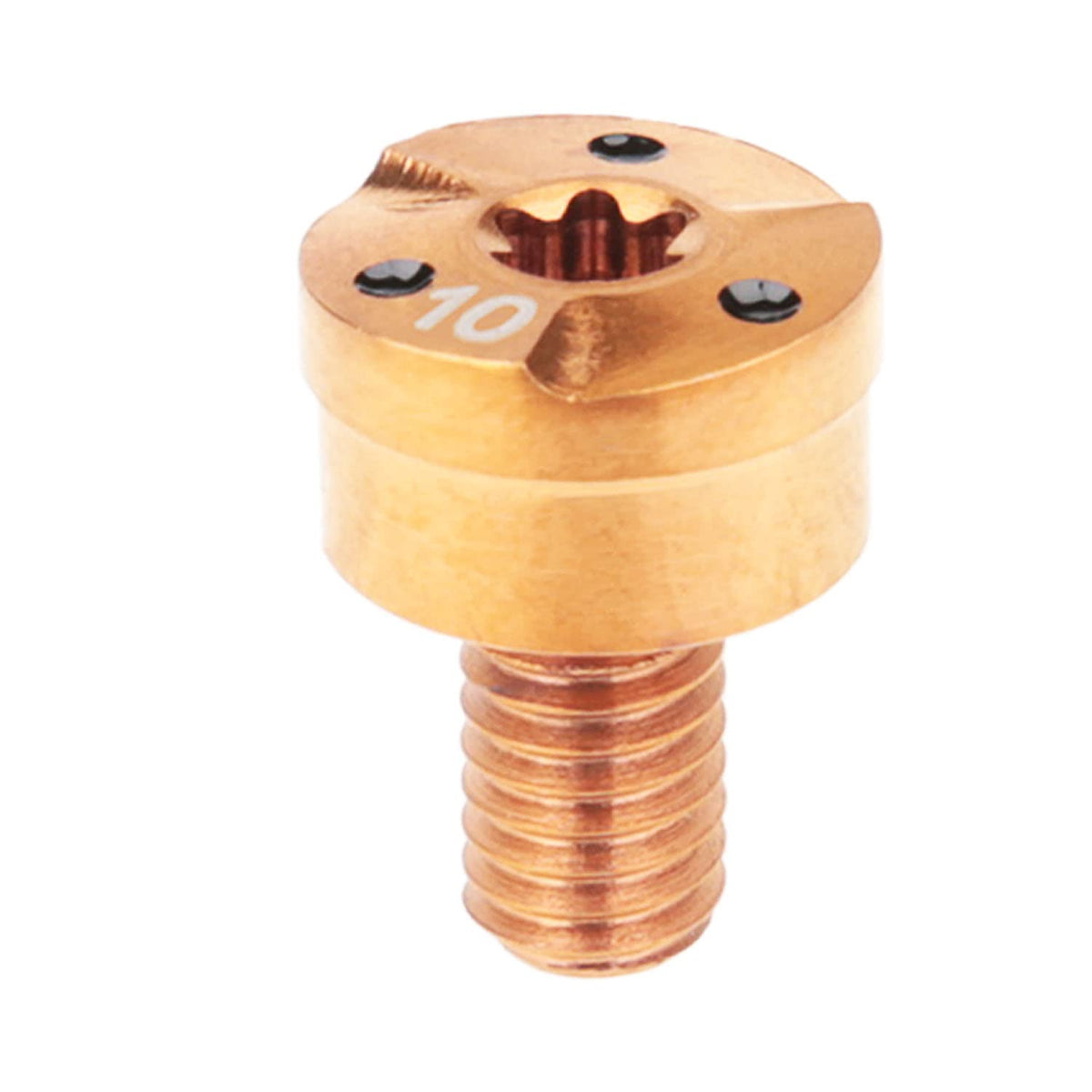 Generic Paradym X 10g brass golf weight closeup for customizable swing feel
