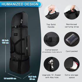 Generic Premium Golf Travel Bag features 0.6-inch EPE padding for club protection.