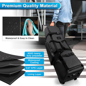 Generic Premium Golf Travel Bag foldable design saves space when stored.