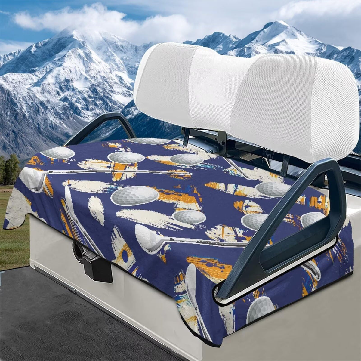 Generic Purple Golf Cart Seat Cover fabric-detail highlights durable, tear-resistant material for daily use.