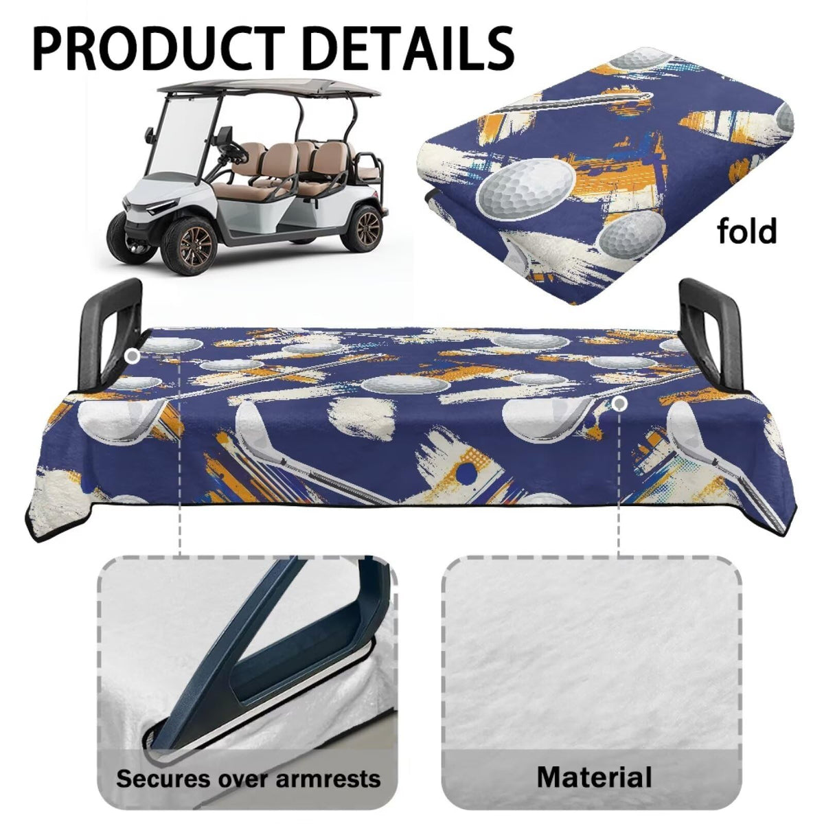 Generic Purple Golf Cart Seat Cover wrinkle-resistant fabric keeps the look neat after use.