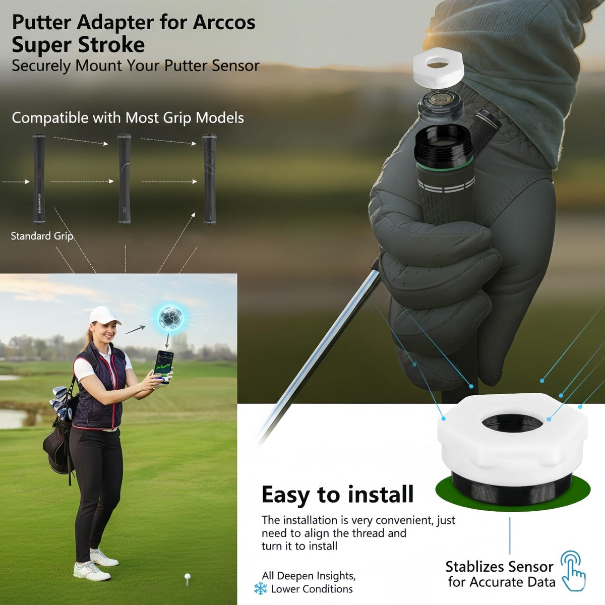 Generic Putter Sensor Adapter with durable materials withstands daily use