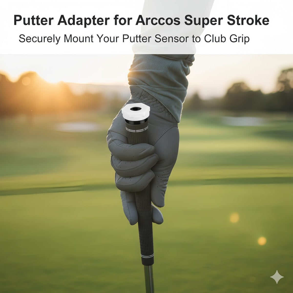 Generic Putter Sensor Adapter shows easy-install on grip for quick setup