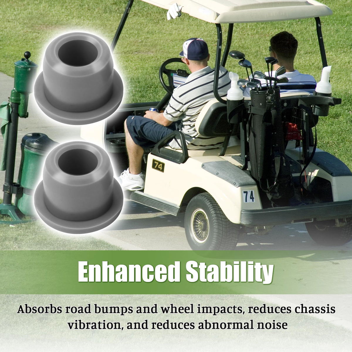 PVC bushings provide durability and resistance to deformation.