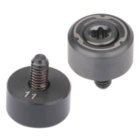 Generic Qi10 golf weights in use on club for tuneable swing weight.