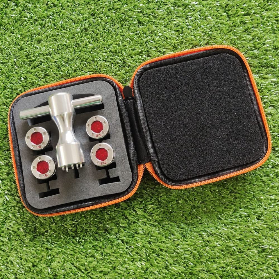 Generic Red Clover weights kit with case and wrench for quick customization.