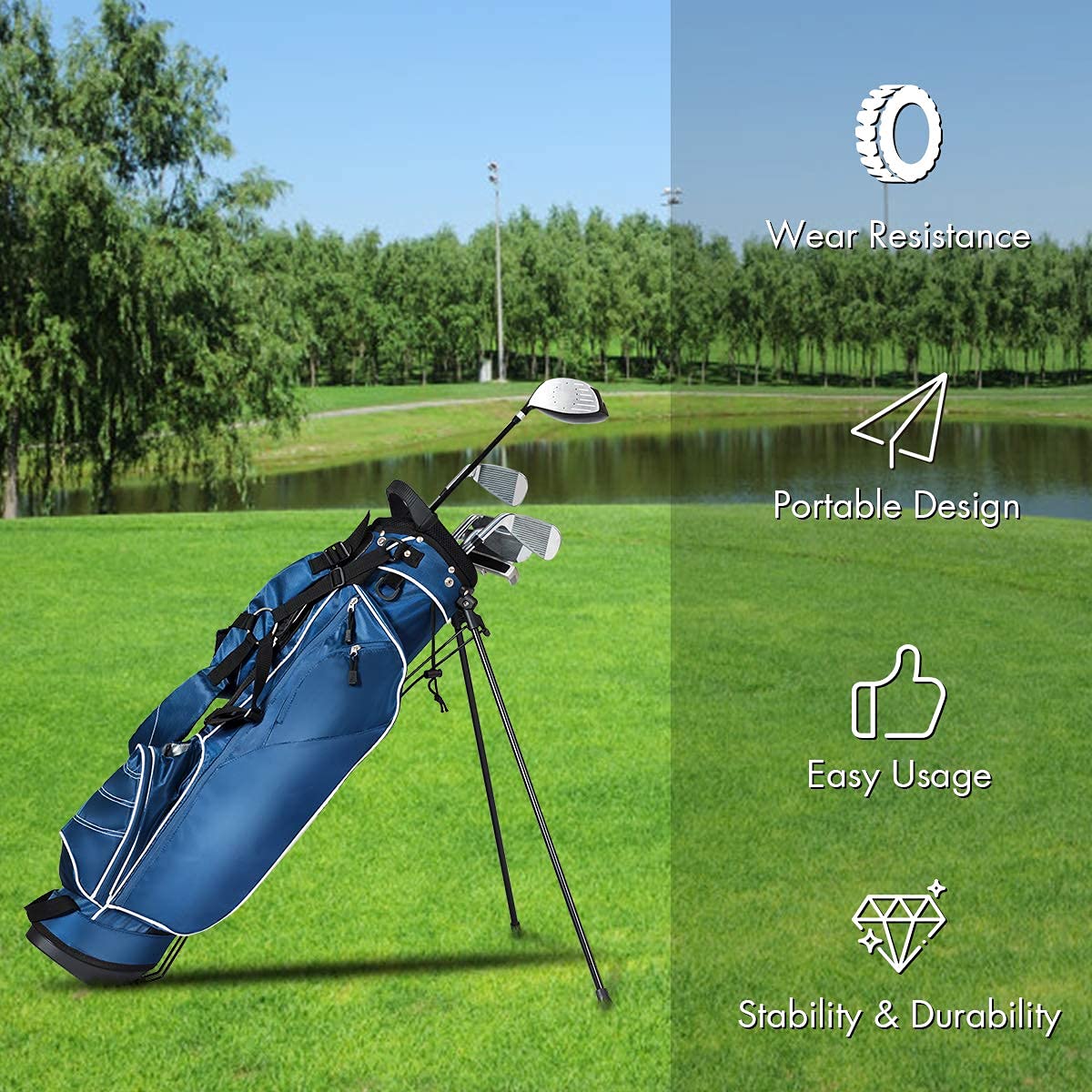 Generic Salches golf stand bag 3-way dividers, keeps clubs separated