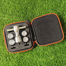 Generic silver clover weights with case provide precise putter tuning.