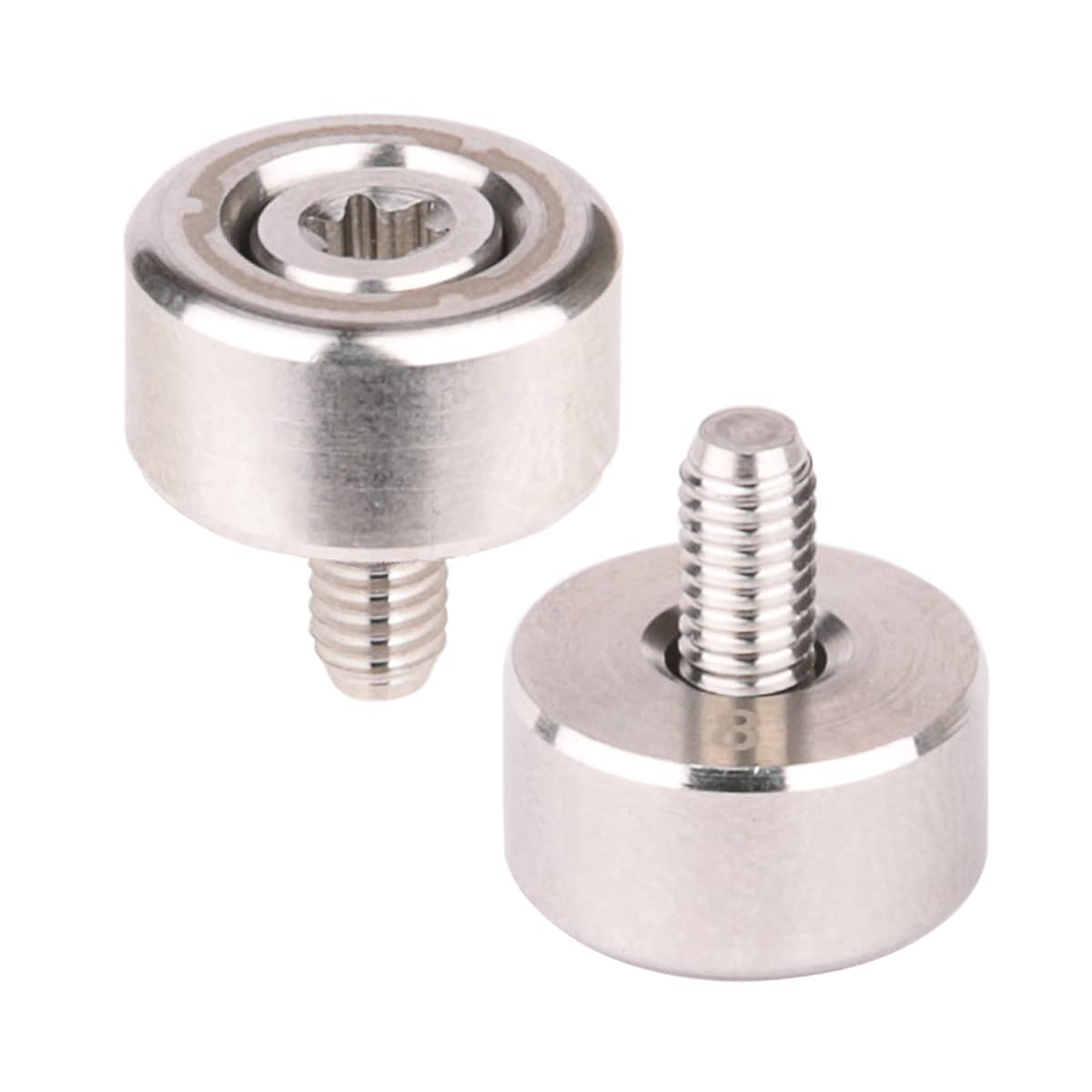Generic silver golf weight closeup shows screw-in design for easy setup