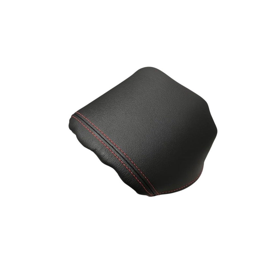 Generic Slip Over Leather Console Armrest Cover with red stitching protects original frame and adds style.