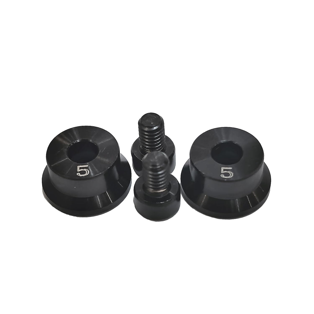 Close up of two 5g weights with screw for Spider Tour family.