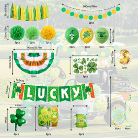 Generic St Patrick's golf cart decor balloons add vibrant color and festive mood