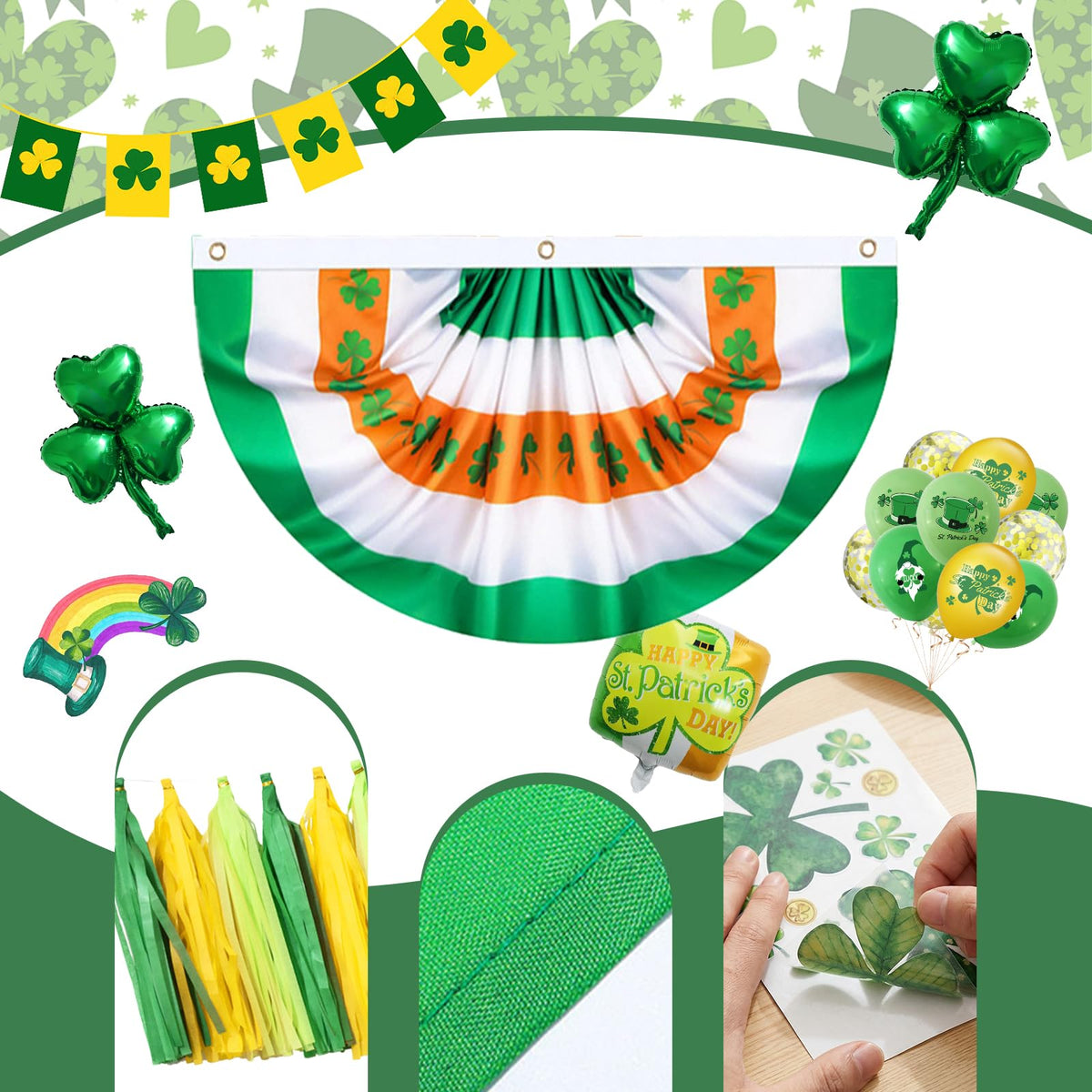 Generic St Patrick's golf cart decor stickers personalize the float with flair
