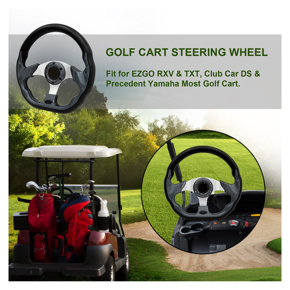 Generic steering wheel gray finish adds a sleek, modern look.