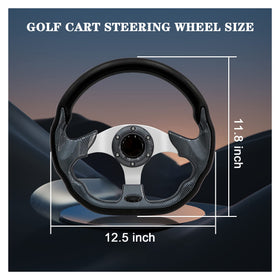 Generic steering wheel universal-fit works with EZGO, Club Car, and Yamaha.
