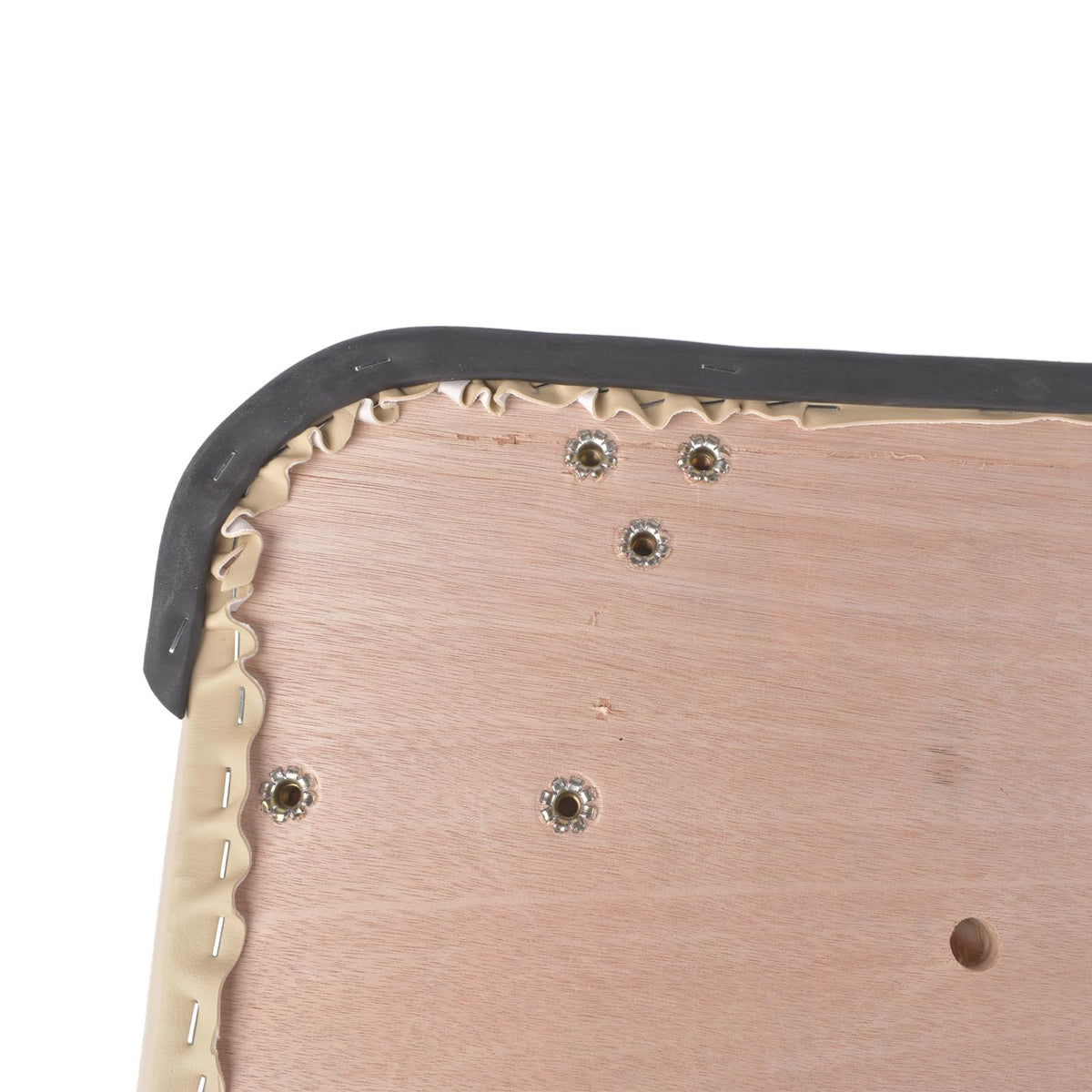 Closeup of tan seat cover texture and fit
