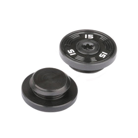 Generic two 15g black Spider GT Max putter weights enable quick adjustments for precision