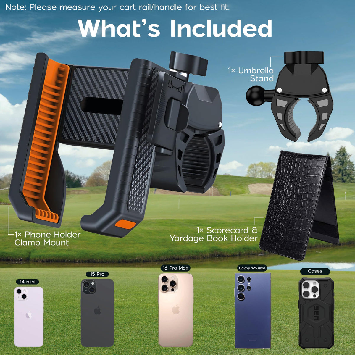 Generic Weather-Resistant Golf Cart Mount endures outdoor conditions