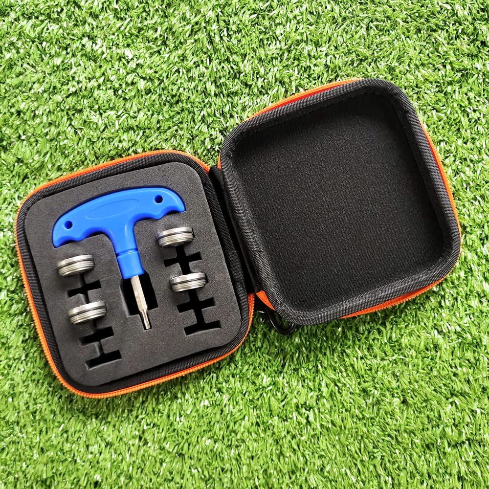 Weight screw thread shown as three circles for secure fit