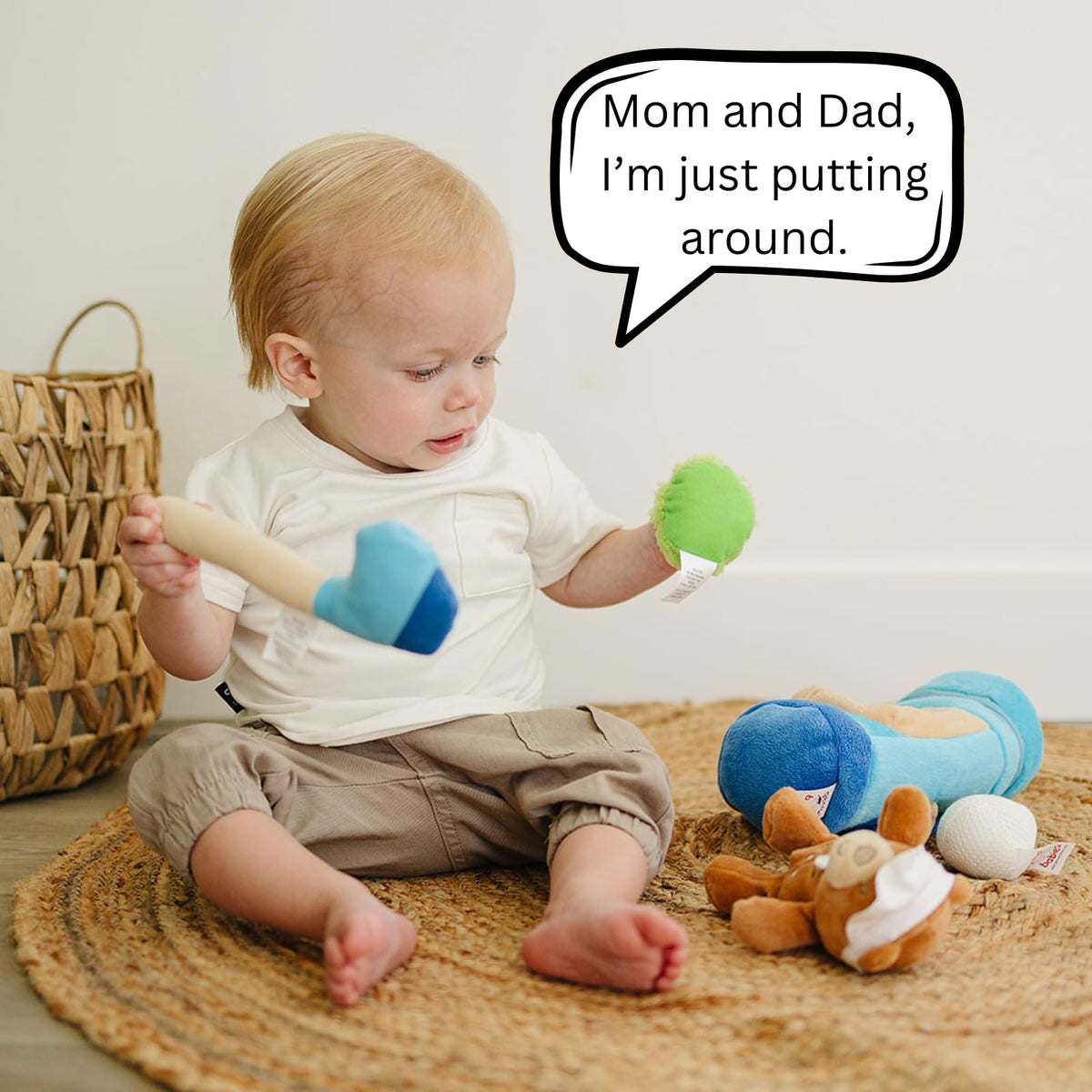 Genius Baby Toys golf tee supports precision placement and fine motor play