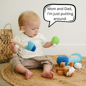 Genius Baby Toys golf tee supports precision placement and fine motor play