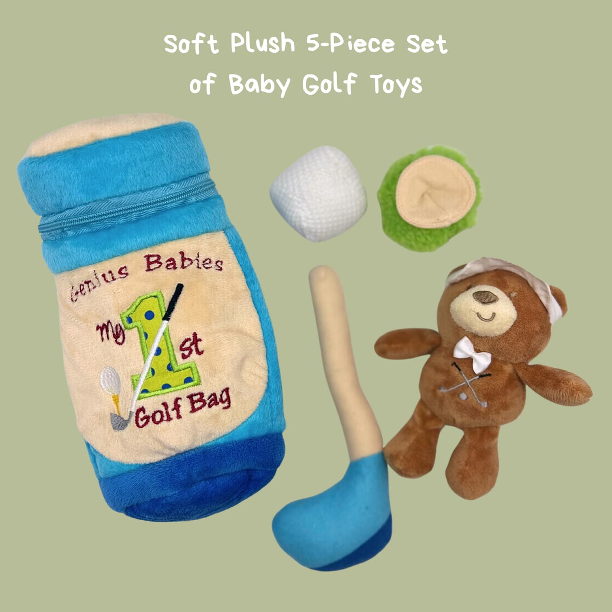 Genius Baby Toys mini golf club encourages grasping and motor skill practice in small hands