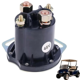 GENOUR 48V solenoid front view with weatherproof housing for EZGO RXV reliability.