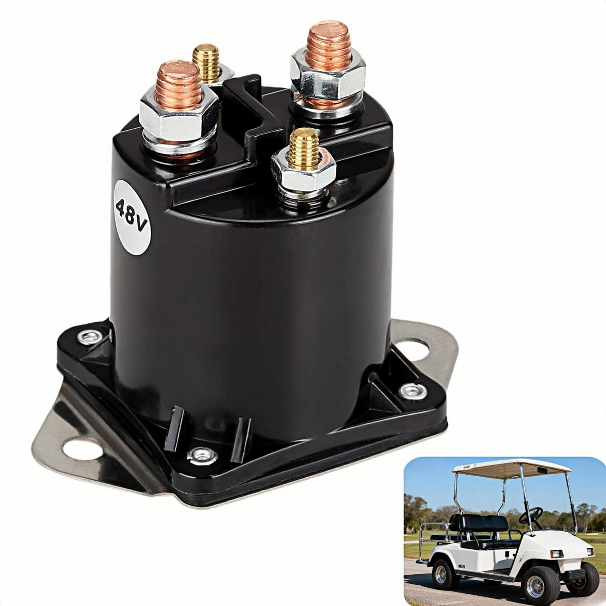 GENOUR 48V solenoid for Club Car DS, direct replacement for 1995–1997 models, reliable power.