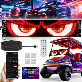 GENOUR AI voice controlled devil eyes on a golf cart for hands-free operation