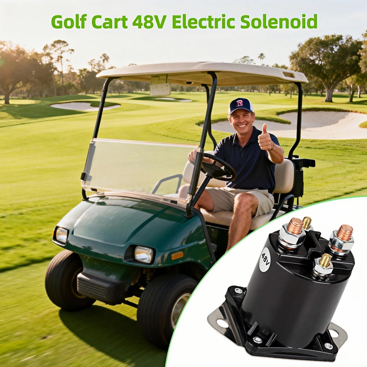 GENOUR durable 48V solenoid matches OEM compatibility for trusted replacement.